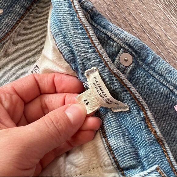 The Perfect Vintage Straight Jean in Danby Wash: Knee-Rip Edition women’s‎ 28 - Picture 4 of 9